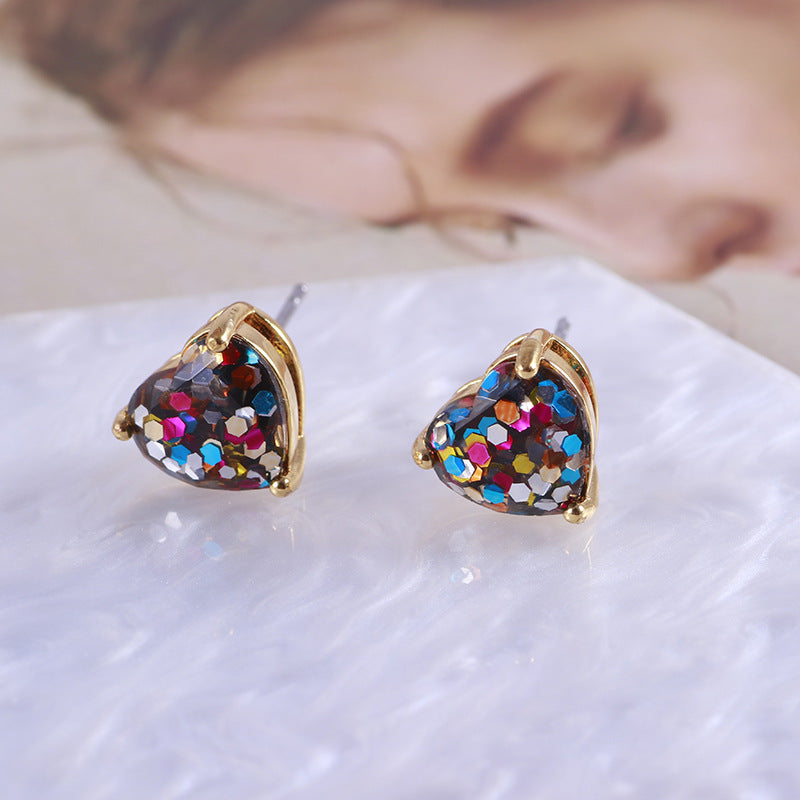 Colourful Heart Stud Earrings