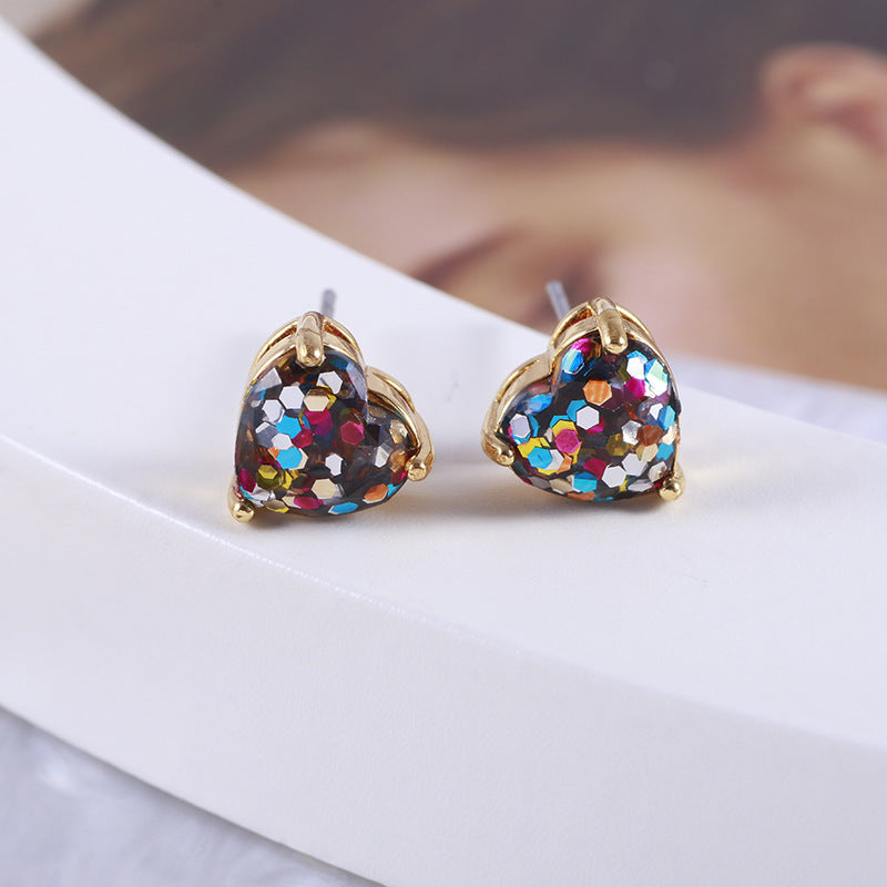 Colourful Heart Stud Earrings