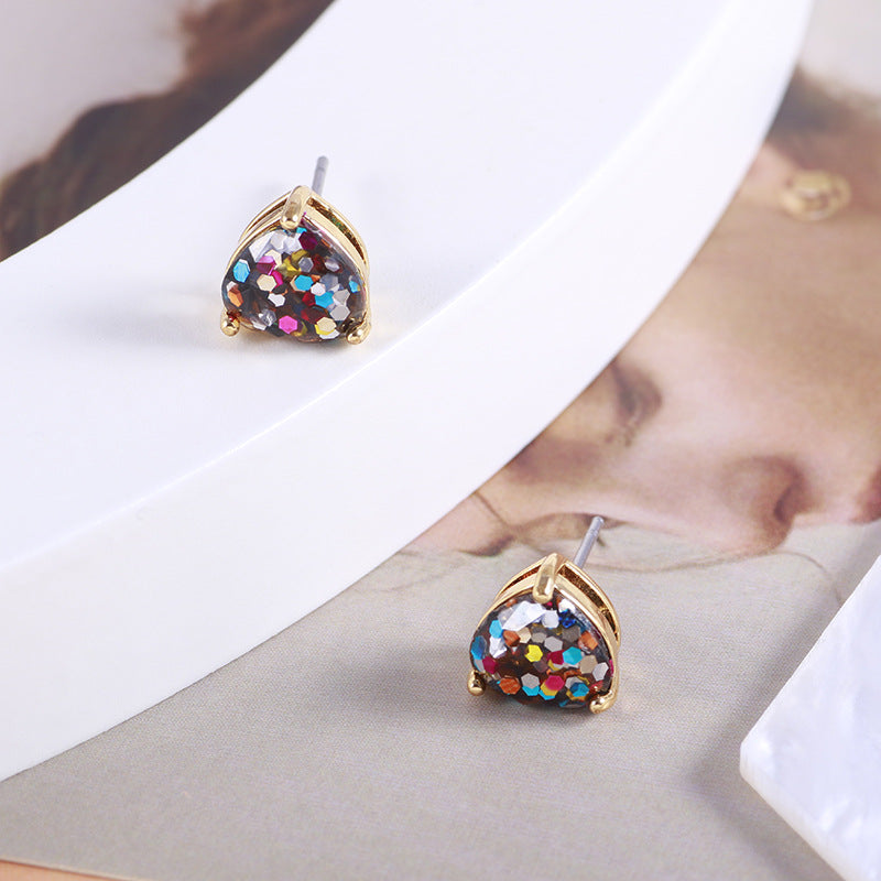 Colourful Heart Stud Earrings