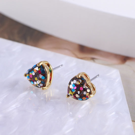 Colourful Heart Stud Earrings