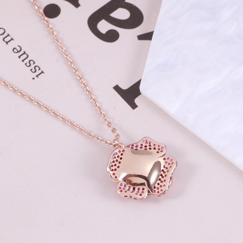 Rose Gold Camellia Pendant