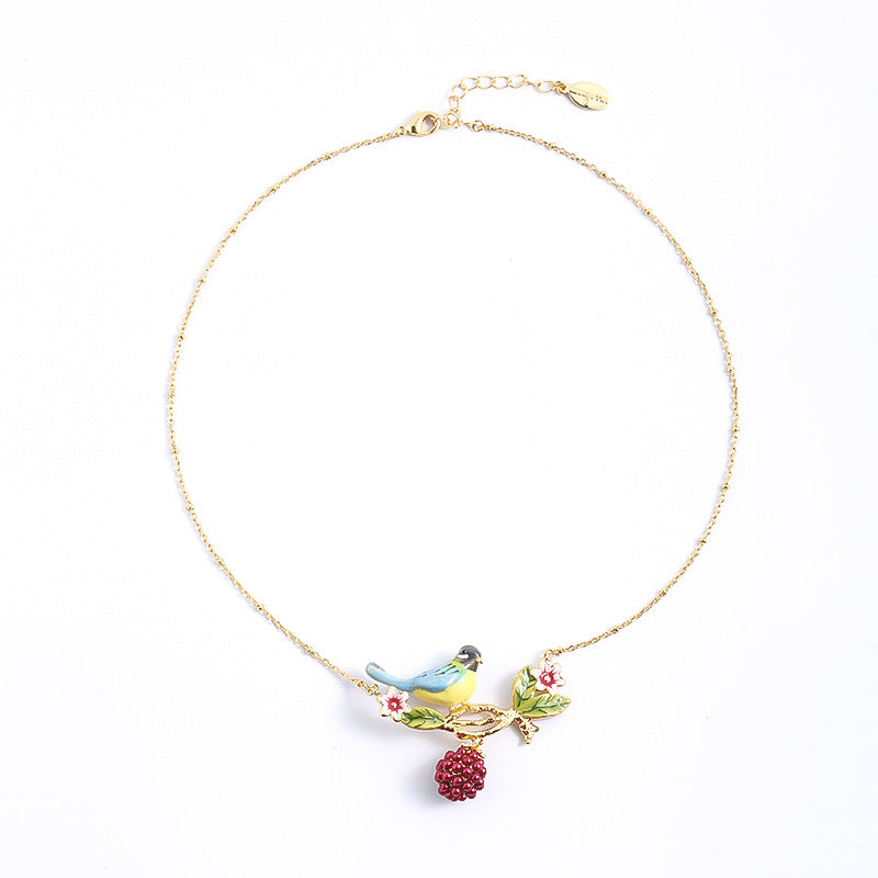 Bird on Berry Branch Necklace