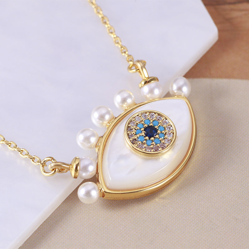 Evil Eye with Pearls Pendant