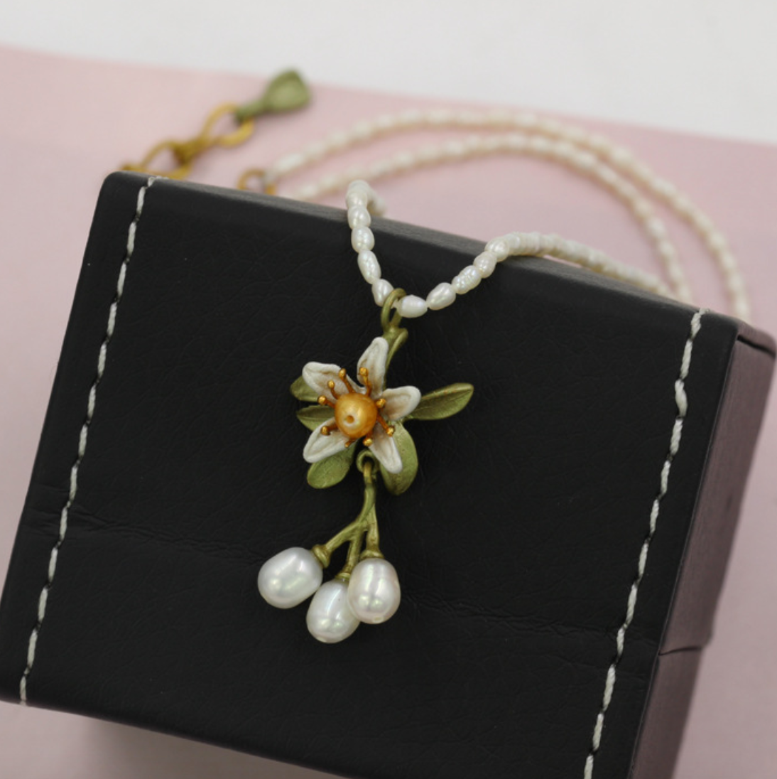 Orange Flower Necklace