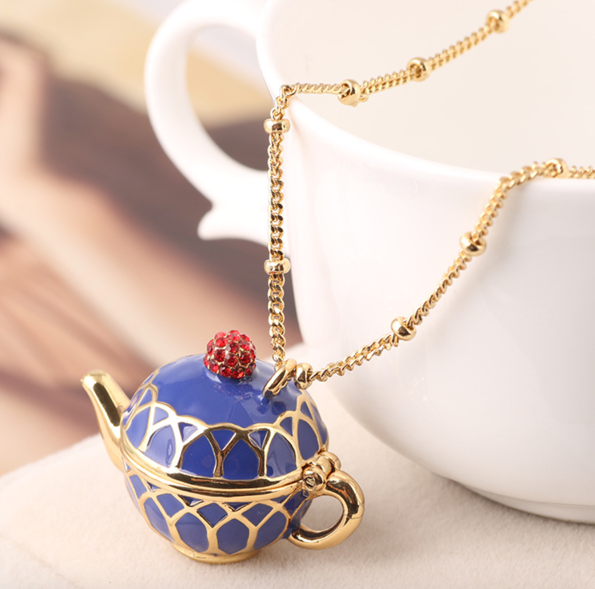 Teapot Long Necklace