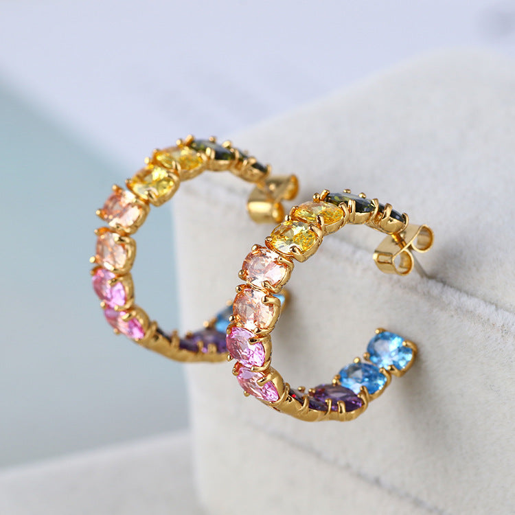 7 Colours Hoop Earrings