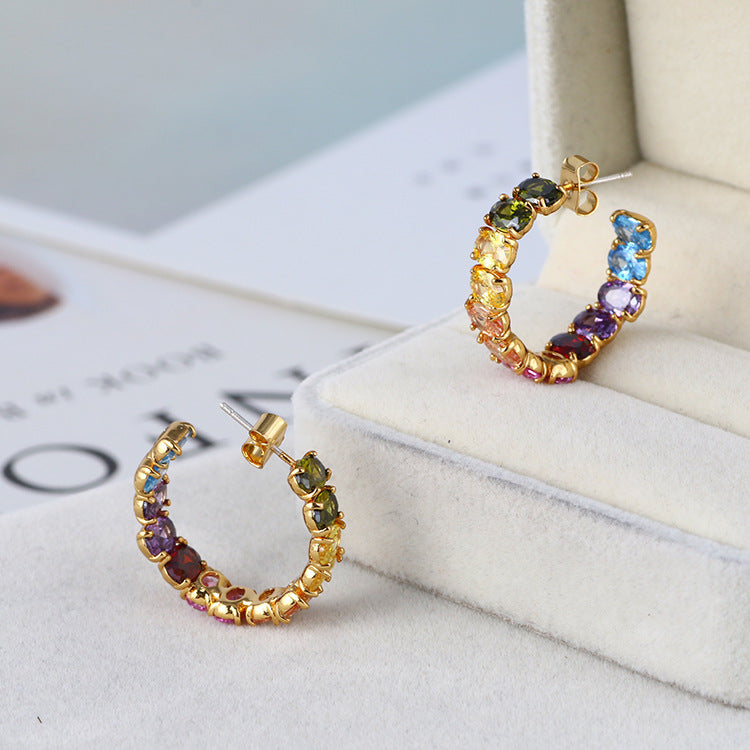 7 Colours Hoop Earrings