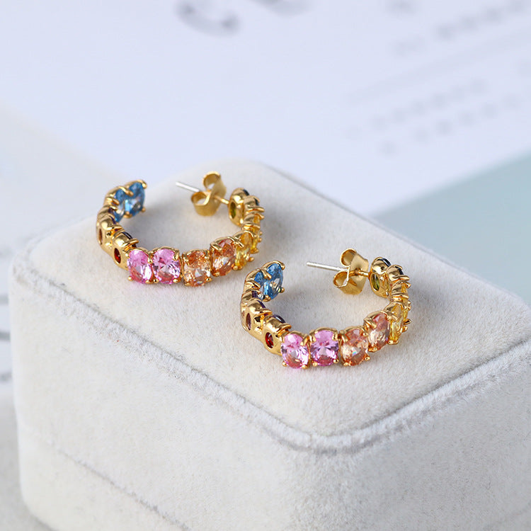 7 Colours Hoop Earrings