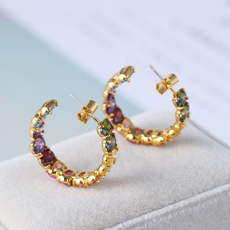 7 Colours Hoop Earrings