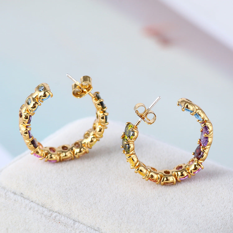 7 Colours Hoop Earrings