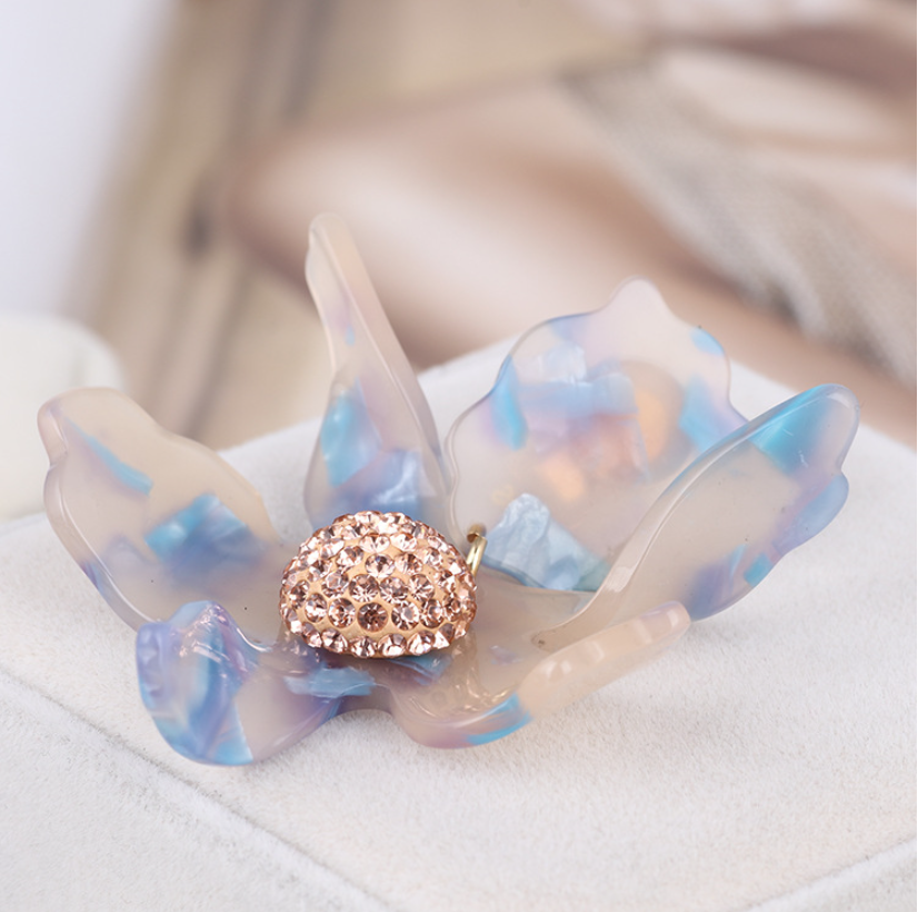 Resin Lily Earrings Blue