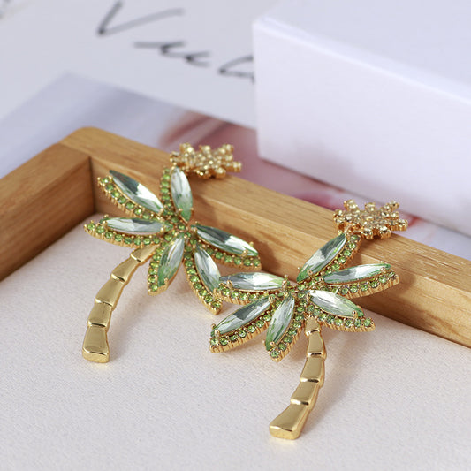 Coconut Tree and Snowflake Drop Earrings