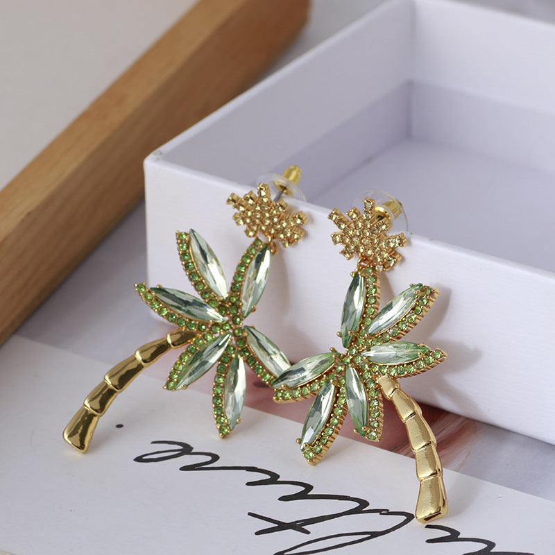 Coconut Tree and Snowflake Drop Earrings