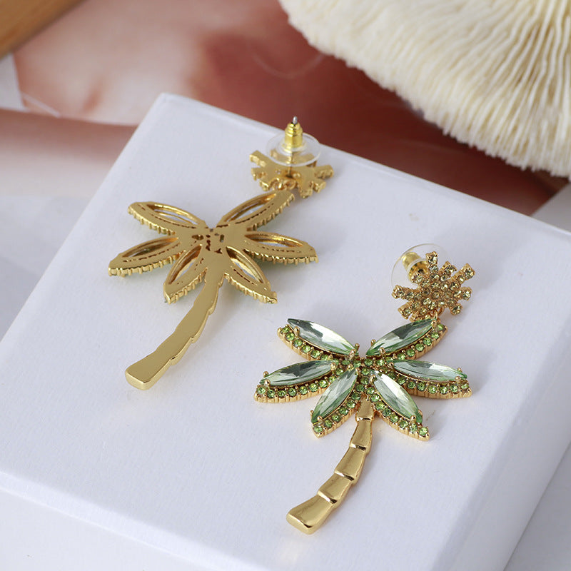 Coconut Tree and Snowflake Drop Earrings