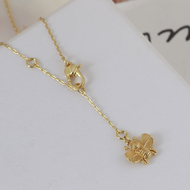 Bee and Daisy Necklace - Gold Branch