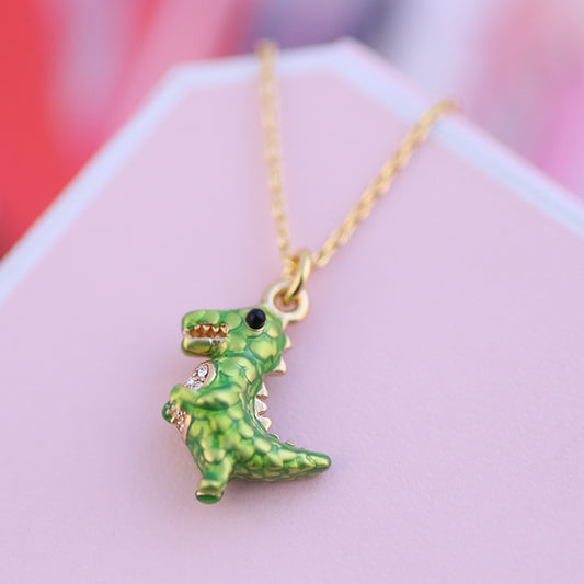 Dinosaur & the Heart Necklace