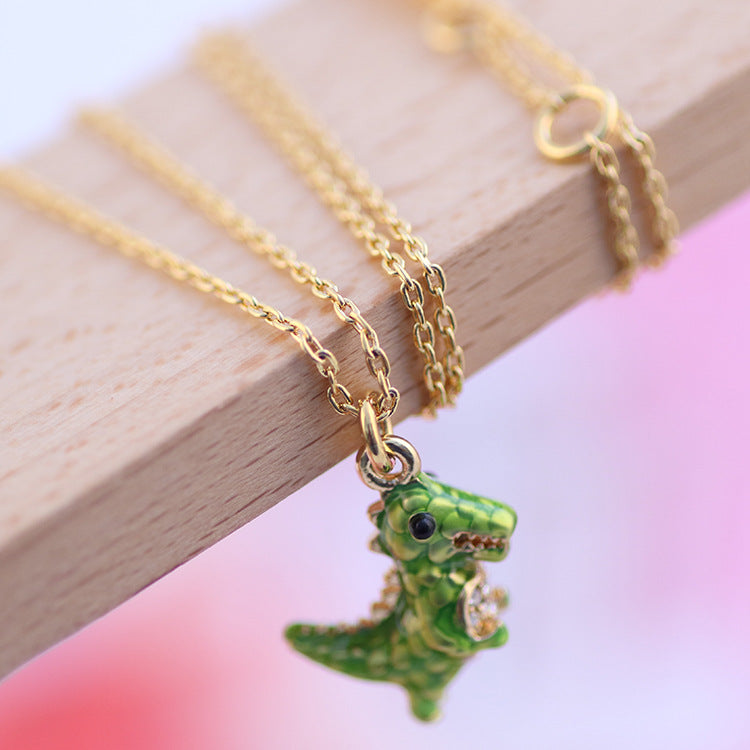 Dinosaur & the Heart Necklace