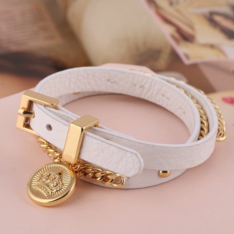 Leather Bracelet White