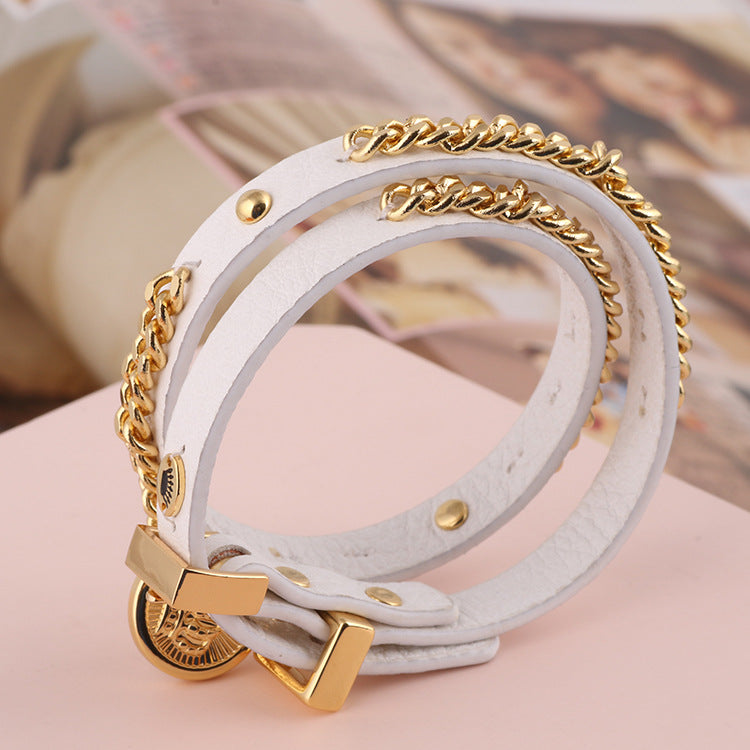 Leather Bracelet White