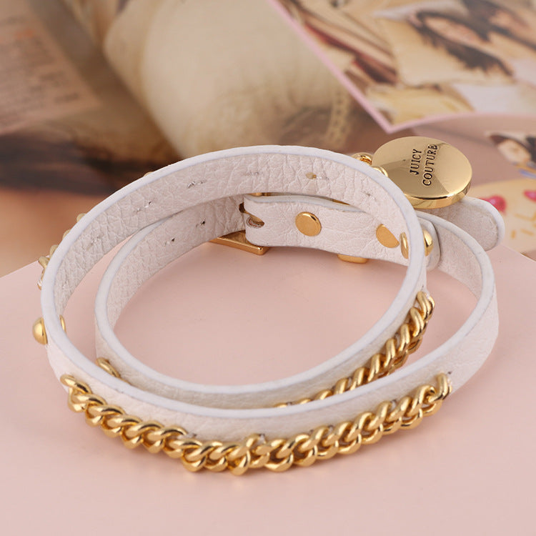 Leather Bracelet White