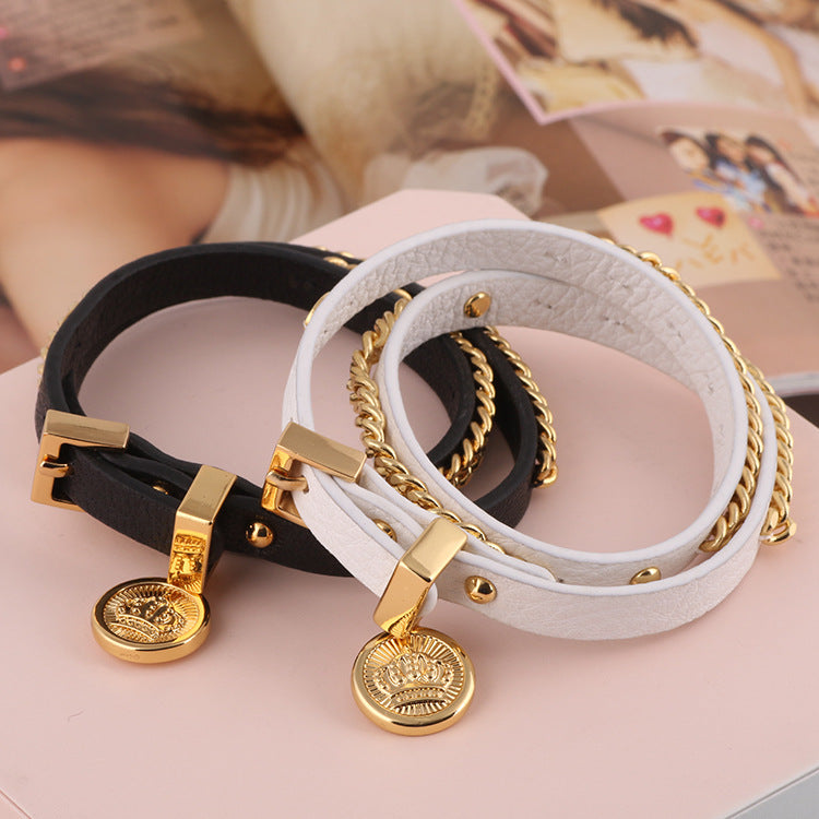 Leather Bracelet White