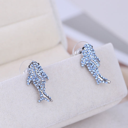 Light Blue Sparking Little Sharp Stud Earrings