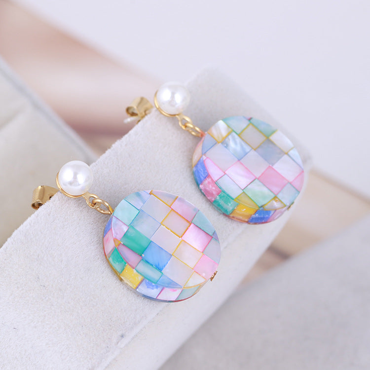 Mosaic Round Earrings