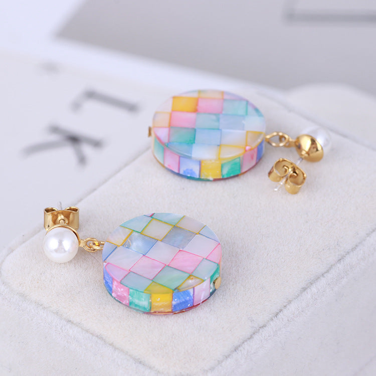 Mosaic Round Earrings