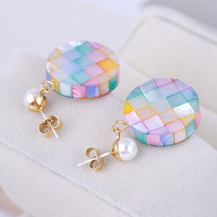 Mosaic Round Earrings