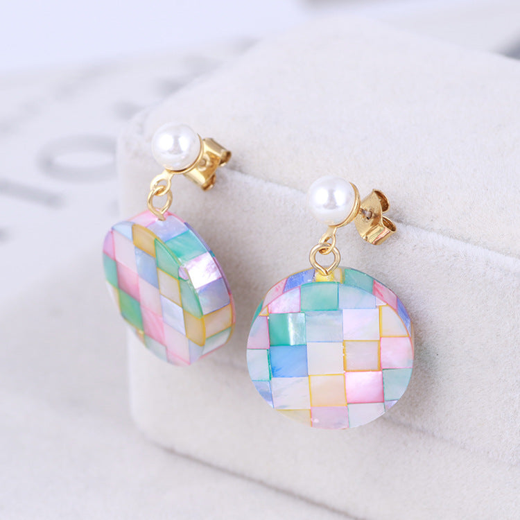 Mosaic Round Earrings