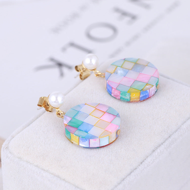 Mosaic Round Earrings