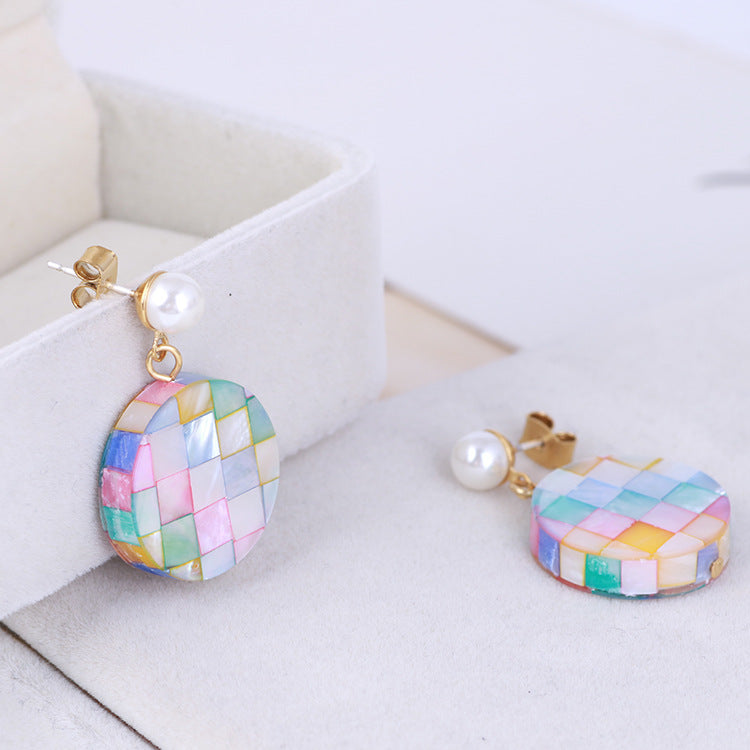 Mosaic Round Earrings