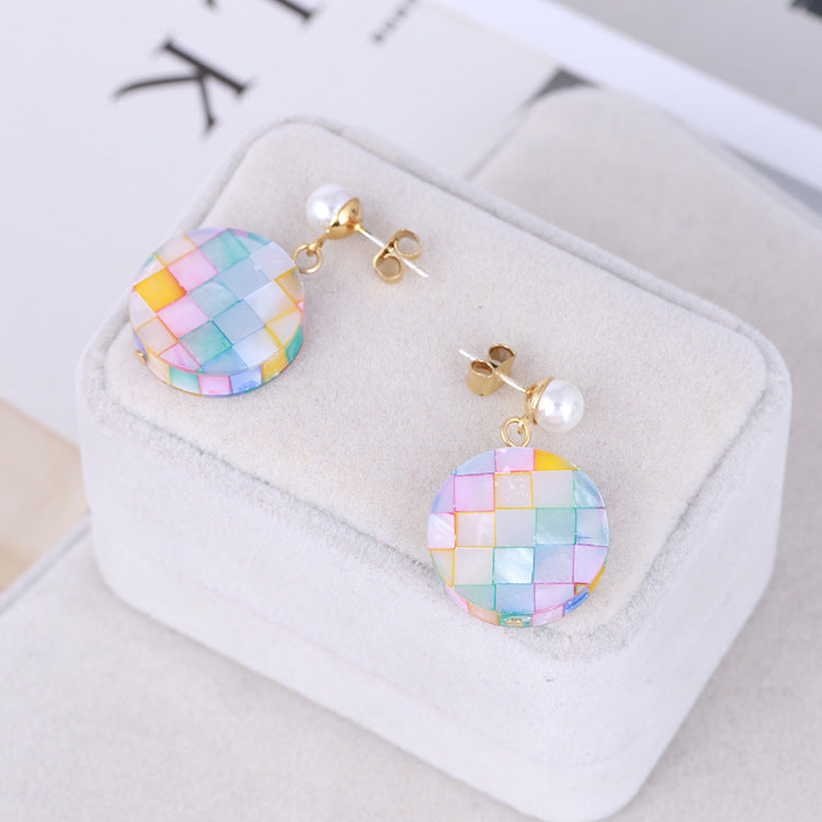 Mosaic Round Earrings