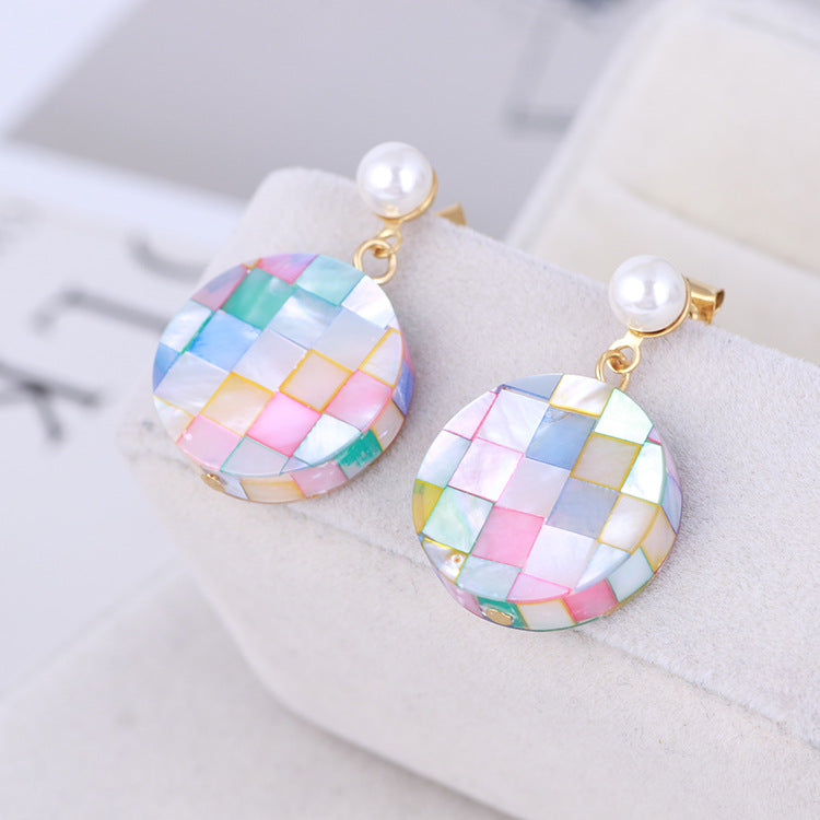 Mosaic Round Earrings