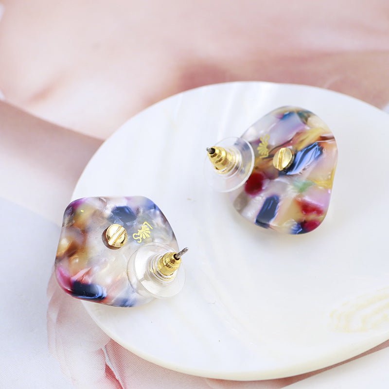 Multi-Colour Earrings with Pearl