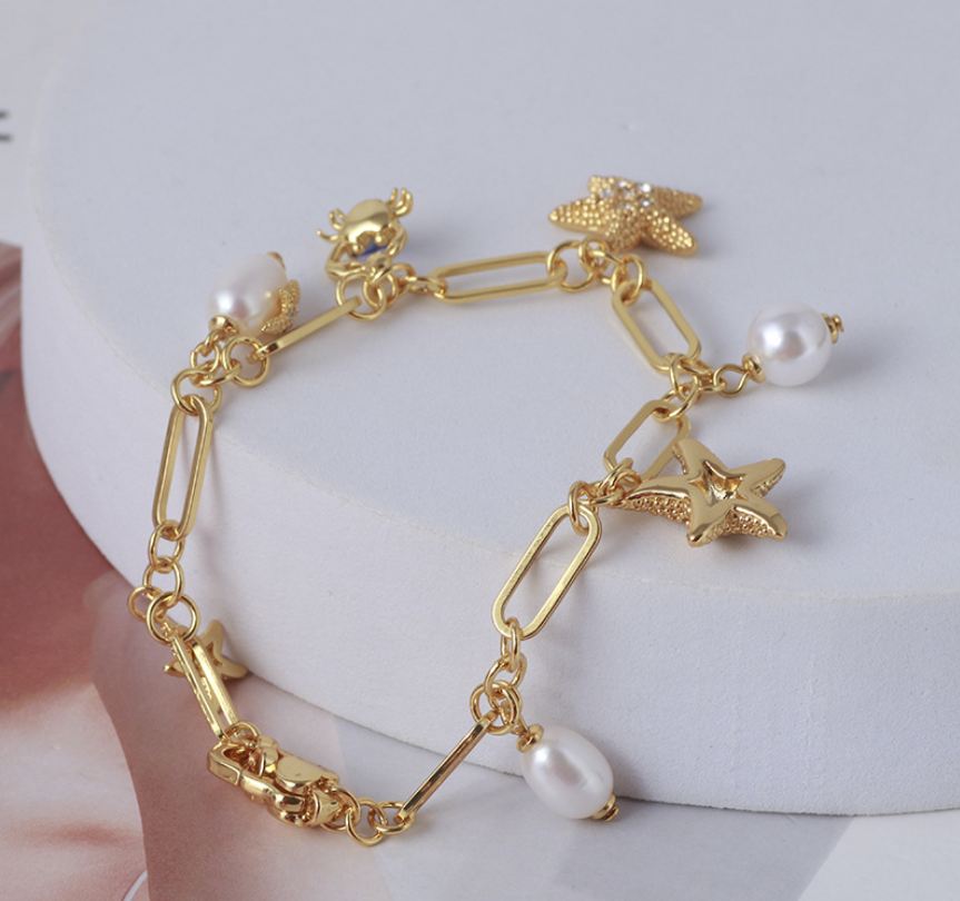 Starfish and Crab Bracelet